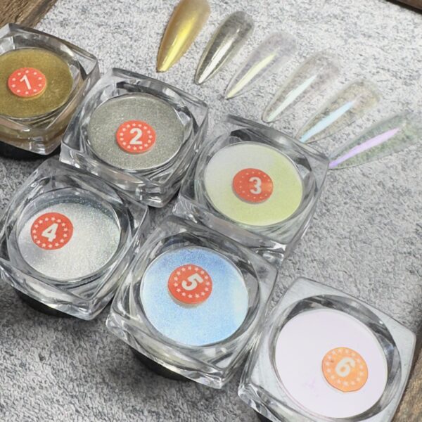 6 colors chrome/ mirror powder set